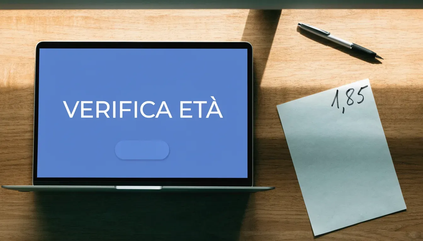 Un foglio di concessione in carta con un timbro rosso, appoggiato su una scrivania di legno accanto a una penna