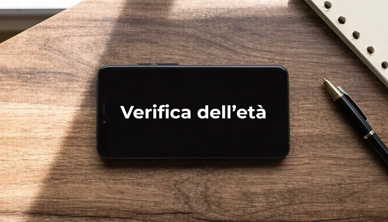 Un foglio di concessione in carta con un timbro rosso, appoggiato su una scrivania di legno accanto a una penna