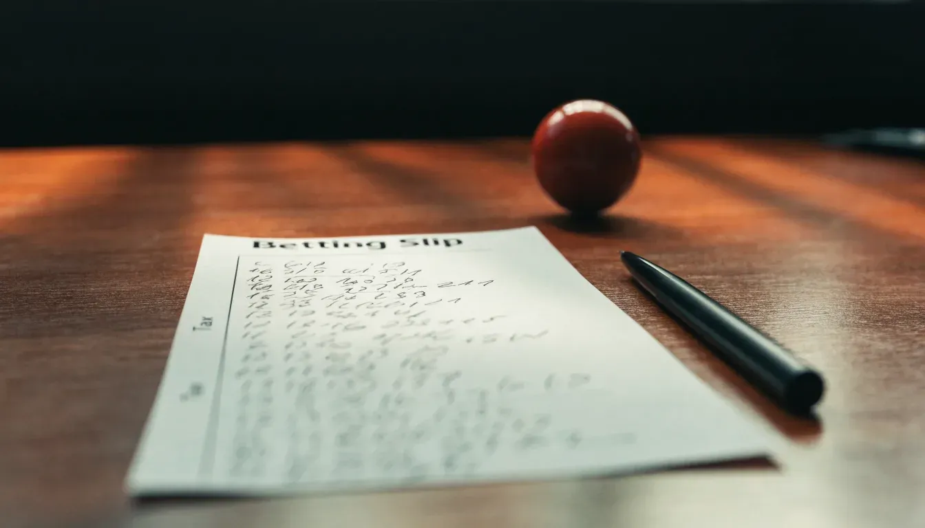 Un foglio di concessione in carta con un timbro rosso, appoggiato su una scrivania di legno accanto a una penna