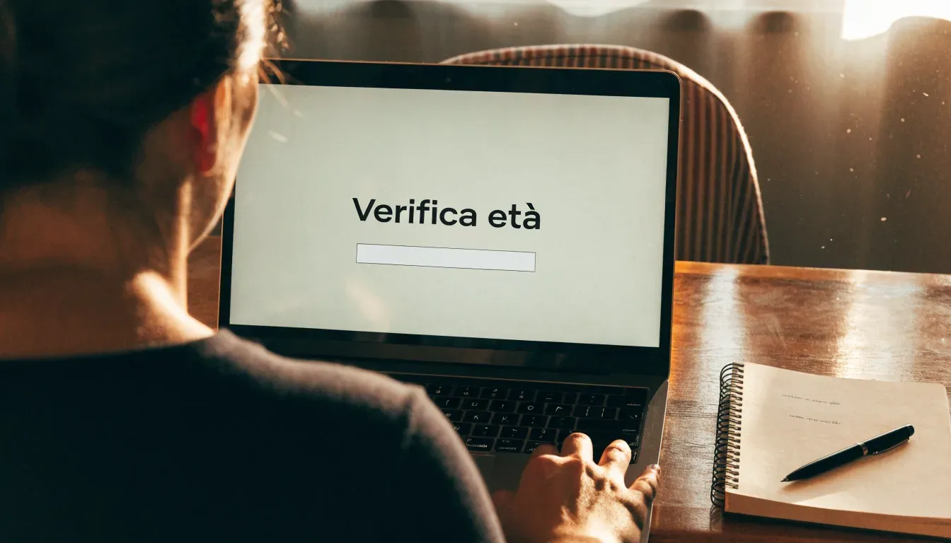 Un foglio di concessione in carta con un timbro rosso, appoggiato su una scrivania di legno accanto a una penna