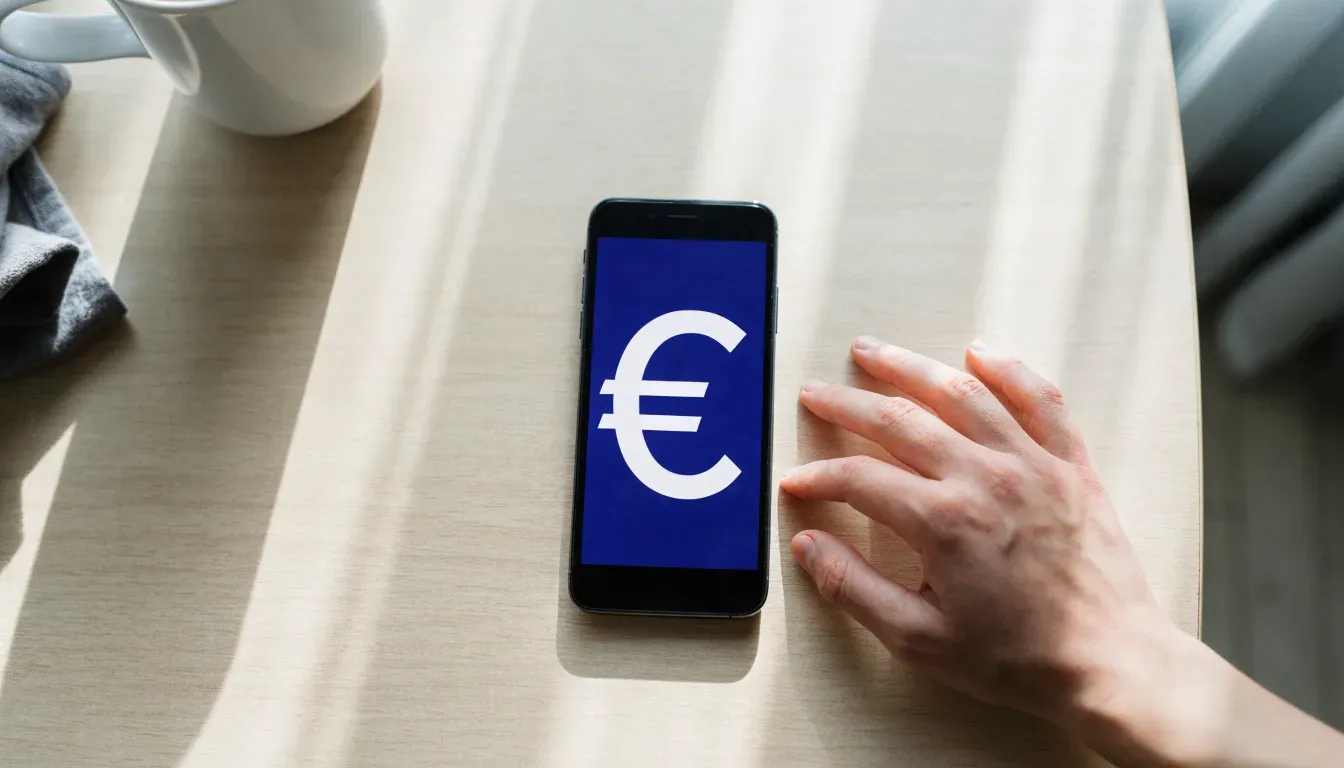 Un documento di identità appoggiato accanto a uno smartphone con un timer sullo schermo, su un tavolo da cucina